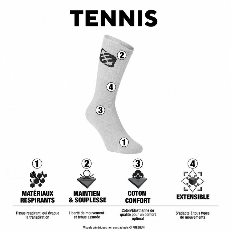 FREEGUN Lot De 6 Paires De Chaussettes Tennis Homme Assorties 4 FREEGUN Lot De 6 Paires De Chaussettes Tennis Homme Assorties – Image 2