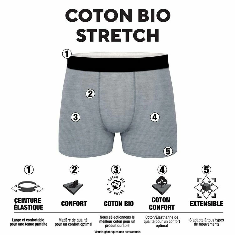 MY ESSENTIAL Lot De 9 Boxers Homme En Coton Bio Uni Gots 4 MY ESSENTIAL Lot De 9 Boxers Homme En Coton Bio Uni Gots – Image 2