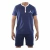 SERGE BLANCO Ensemble Homme Pyjama Court T-shirt Col Tunisien Vintage -Magasin de vente Relife B2CD 3309