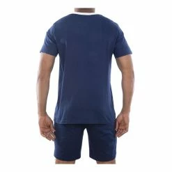 SERGE BLANCO Ensemble Homme Pyjama Court T-shirt Col Tunisien Vintage -Magasin de vente Relife B2CD 3311