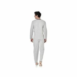 SERGE BLANCO Ensemble Pyjama Long Homme T-shirt Col Tunisien -Magasin de vente Relife B2CD 3354