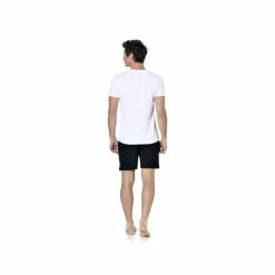 SERGE BLANCO Ensemble Pyjama Court Homme Avec T-shirt Col V Gan -Magasin de vente Relife B2CD 3387