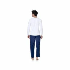 SERGE BLANCO Ensemble Pyjama Long Homme T-shirt Col Rond Bicolore -Magasin de vente Relife B2CD 3396