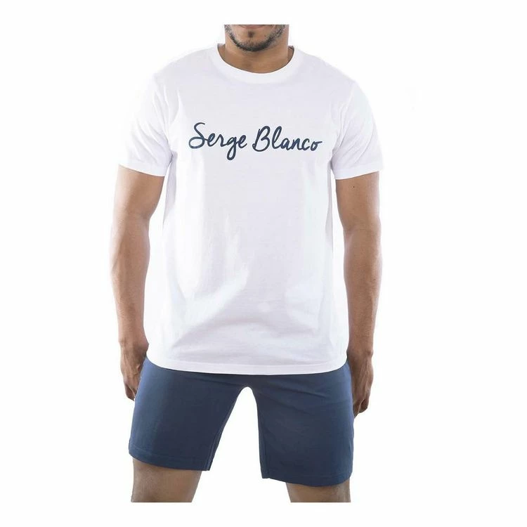 SERGE BLANCO Ensemble Homme Pyjama Court T-shirt Col Rond Bicolore 3 SERGE BLANCO Ensemble Homme Pyjama Court T-shirt Col Rond Bicolore
