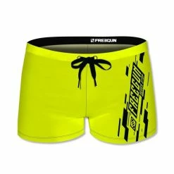 FREEGUN Boxer De Bain Homme Uni Avec Logo Rubber Print Noir