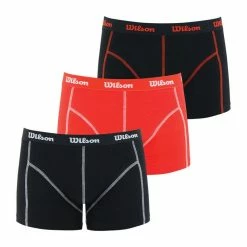 WILSON LOT DE 3 BOXERS WILSON NOIR GRIS NOIR -Magasin de vente Relife B2CD 394