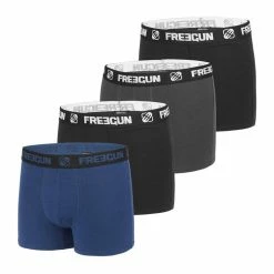 FREEGUN Lot De 4 Boxers Coton Homme Uni