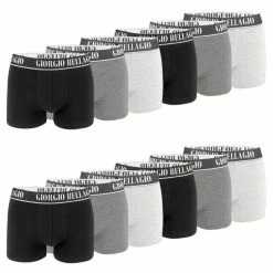 GIORGIO BELLAGIO Lot De 12 Boxers Coton Homme Smart