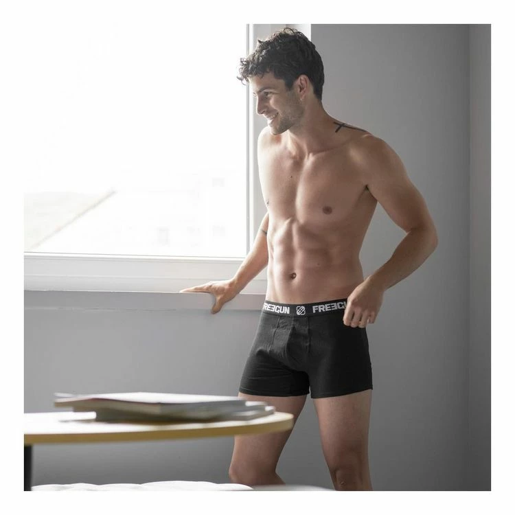 FREEGUN Lot De 4 Boxers Coton Homme Uni 5 FREEGUN Lot De 4 Boxers Coton Homme Uni – Image 3