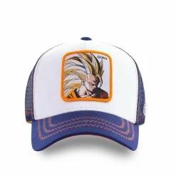 CAPSLAB Casquette Trucker Dragon Ball Z Sangoku Super Saiyan Blanc -Magasin de vente Relife B2CD 4507