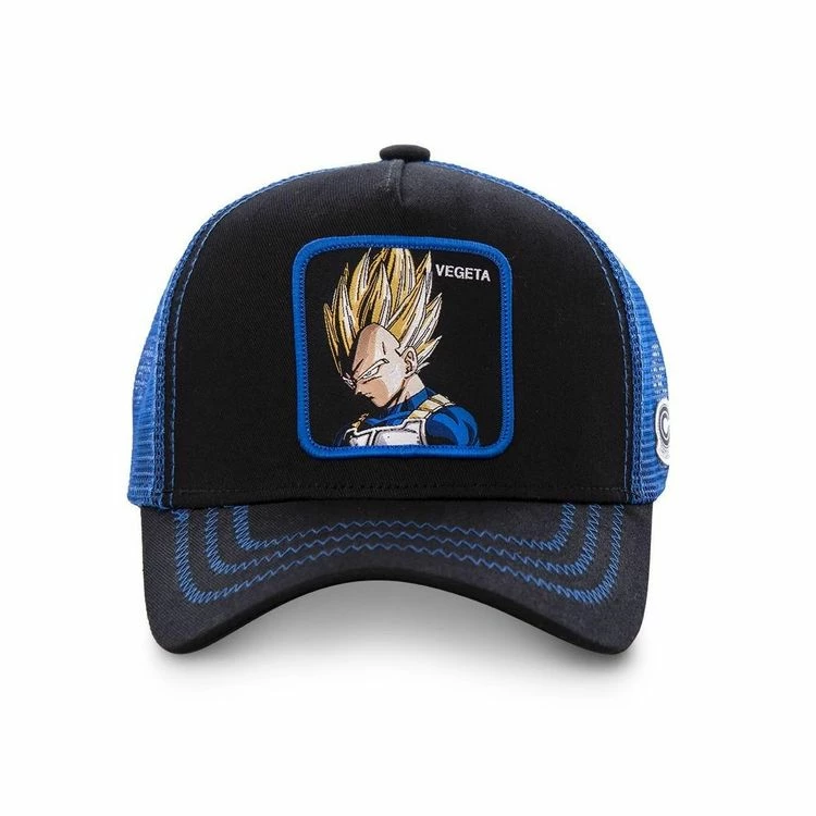 CAPSLAB Casquette Dragon Ball Z Vegeta Noir Filet Bleu 3 CAPSLAB Casquette Dragon Ball Z Vegeta Noir Filet Bleu – Image 2