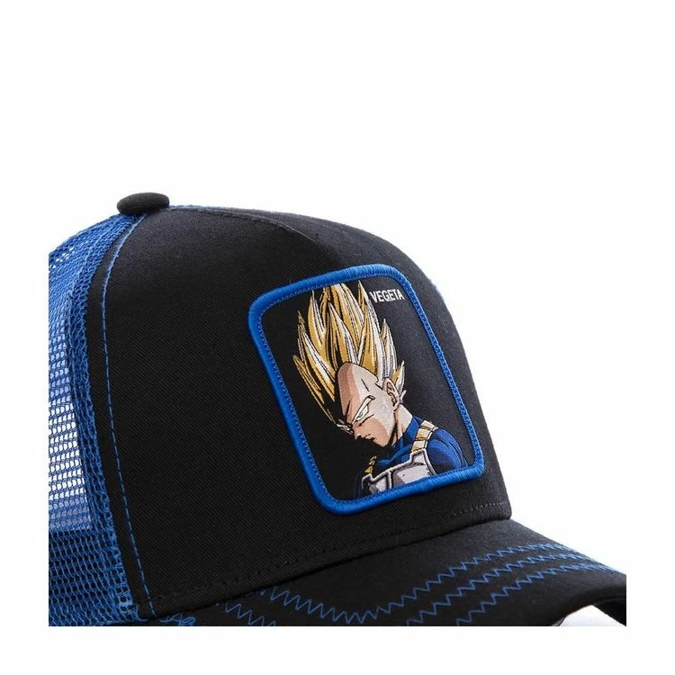 CAPSLAB Casquette Dragon Ball Z Vegeta Noir Filet Bleu 4 CAPSLAB Casquette Dragon Ball Z Vegeta Noir Filet Bleu – Image 3