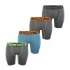 FREEGUN Lot De 4 Boxers Longs Homme Chiné Aktiv Sport