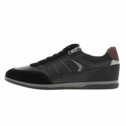 GEOX Chaussures Basses Cuir Ou Simili Geox Renan Black Uomo Sneakers Noir 7-374