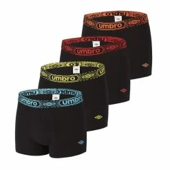 Magasin de vente Relife 41 UMBRO Lot De 4 Boxers Coton Homme Uni Ceinture