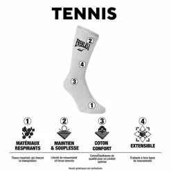 EVERLAST Lot De 6 Paires De Chaussettes Tennis Uni -Magasin de vente Relife B2CD 600