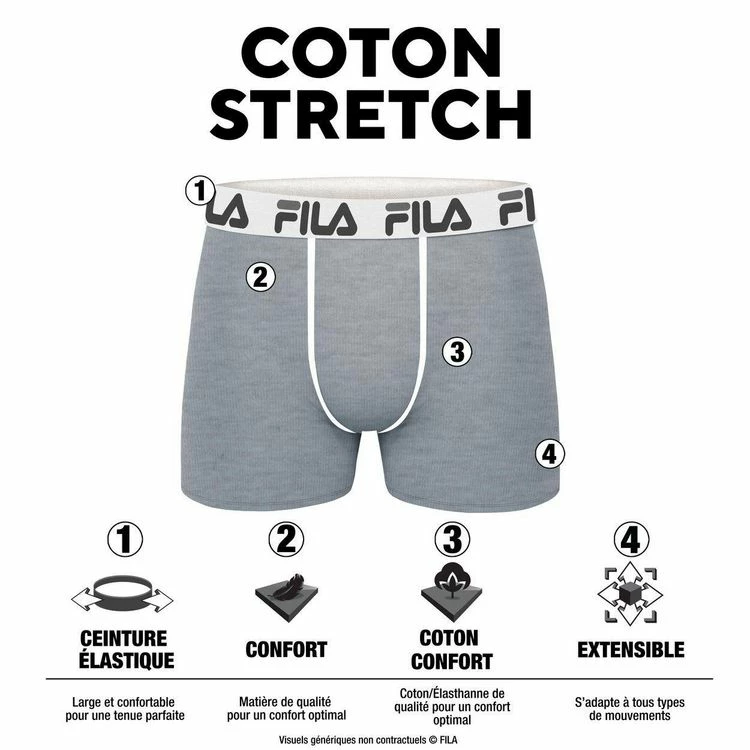 FILA Lot De 4 Boxers Homme En Coton FU5016 4 FILA Lot De 4 Boxers Homme En Coton FU5016 – Image 2