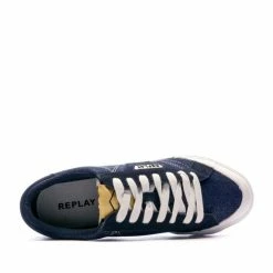 REPLAY Baskets Basses Bleu Denim Homme Replay Collège -Magasin de vente Relife B2CD 6208