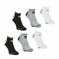 WILSON LOT DE 6 PAIRES DE CHAUSSETTES BASSES WILSON BLANC GRIS -Magasin de vente Relife B2CD 681