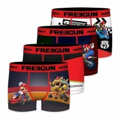 FREEGUN Lot De 4 Boxers Homme Mario Kart Racing