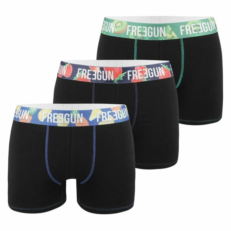 FREEGUN Lot De 3 Boxers Homme En Coton Bio Fruts 3 FREEGUN Lot De 3 Boxers Homme En Coton Bio Fruts