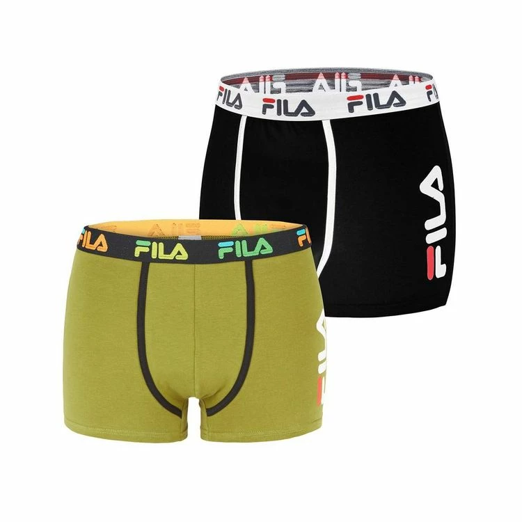 FILA Lot De 2 Boxers Coton Homme FU5040 Army And Uni 3 FILA Lot De 2 Boxers Coton Homme FU5040 Army And Uni