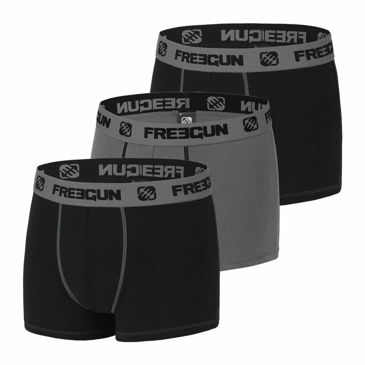 FREEGUN Lot De 3 Boxers Homme Coton Gris 3 FREEGUN Lot De 3 Boxers Homme Coton Gris