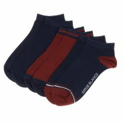 SERGE BLANCO X3 Paires De Chaussettes Marine/Bordeaux Homme Serge Blanco