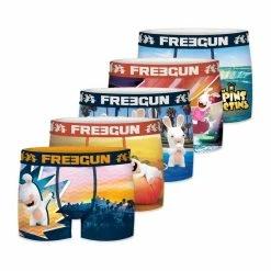 FREEGUN Lot De 5 Boxers Homme Lapins Crétins
